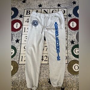Abercrombie & Fitch Sweatpants grey with Blue Letters Womens Medium